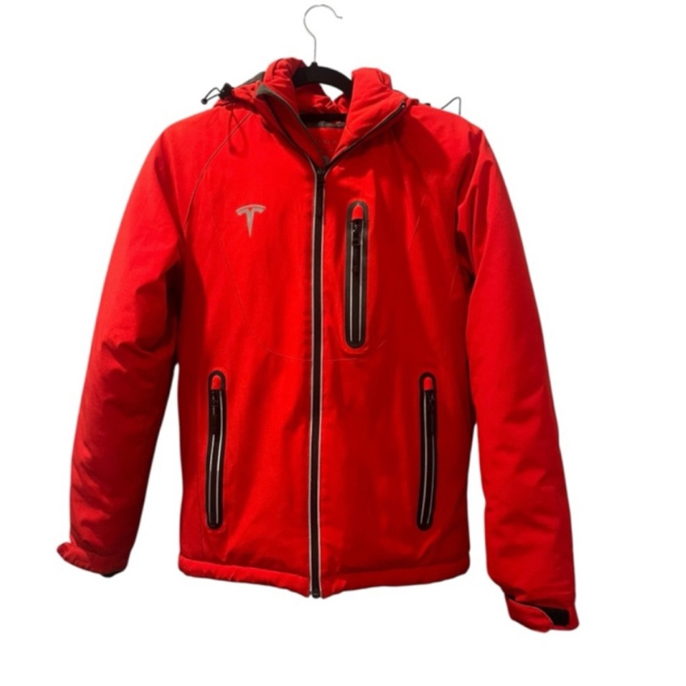 Tesla Red Ski & Snow Jacket with Black Trim
